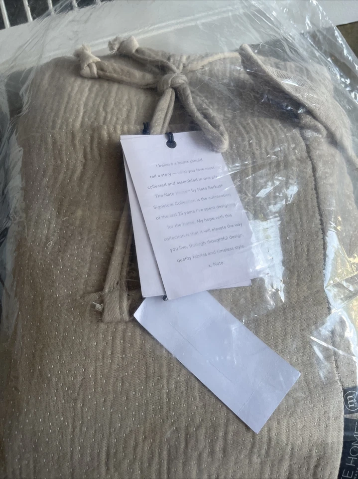 Nate Home Pin Dot Matelasse FULL / QUEEN Duvet Cover & Pillowshams Set Greige - Image 1 of 3