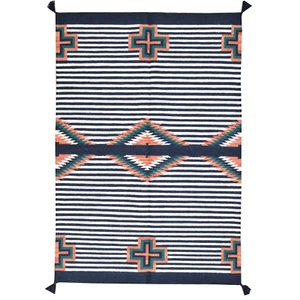 Alfombra de lana hecha a mano Southwestern Kilim diseño geométrico tejida a mano (talla 4,0 x 6,0) - Imagen 1 de 10