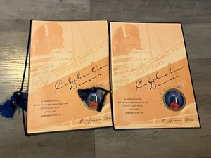 2 Stück RMS Queen Mary Schiff 65th Anniversary Cunard Crossing Menü Zertifikat - Bild 1 von 7