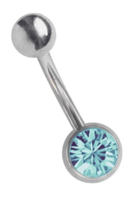 Piercing Titanio Gioiello Intimo Ombelico Banana A 1,2mm Con 6mm Sfere Cristallo - Immagine 1 di 2