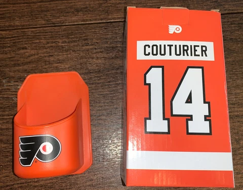 Philadelphia Flyers SGA Bobble (Sean Couturier) and Stick-em Cup Holder Cover