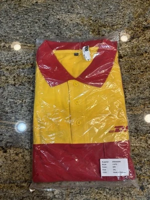 Polo manica lunga DHL Delivery Driver nuova misto cotone rosso giallo nero taglia 3XL - Immagine 1 di 4