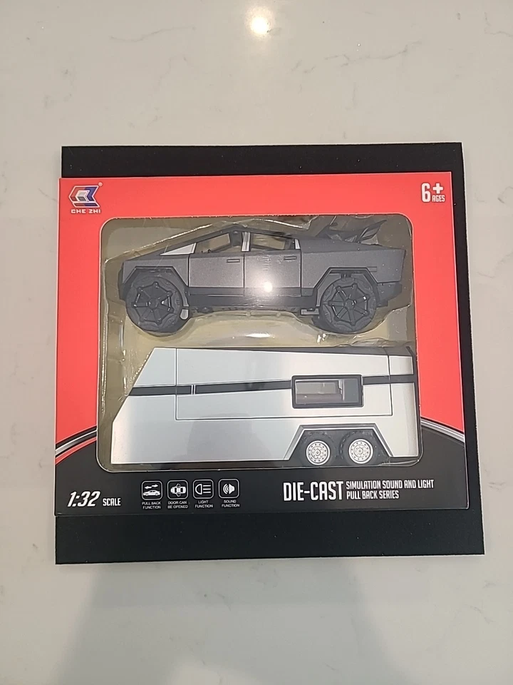 Novafusion 1: 32 比例压铸模型特斯拉网络卡车带拖车及四轮车 — 第 1/4 张图片