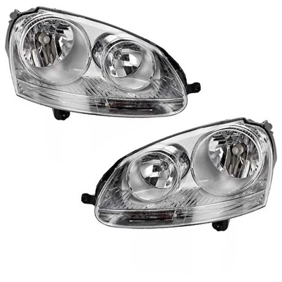 CAPA For 05-10 Jetta Headlight Headlamp Halogen Front Head Light w/Bulb PAIR SET Foto 1 de 4