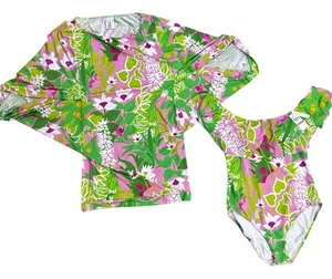 NWT Trina Turk La Palma Ruffle Off The Shoulder One Piece Swimsuit & Cover Up 12 - Picture 1 of 13