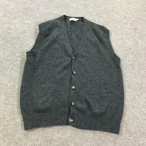 Vintage B Altman Pullover Weste Herren XL grau Lammwolle Knopfleiste Strick 80er - Bild 1 von 12