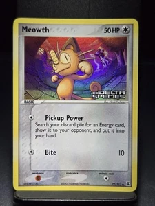 Carta Pokémon Estampada Meowth 77/113 LP/NM Holograma Inverso EX Especie Delta - Imagen 1 de 9
