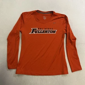 Nike Cal State Fullerton Long Sleeve Shirt Dri Fit Men's Size Medium Orange - Picture 1 of 10