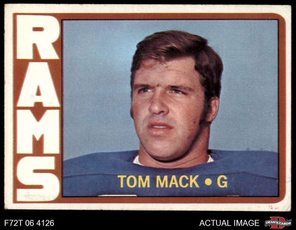 1972 Topps #337 Tom Mack Rams HOF Michigan 4 - VG/EX - Image 1 of 1