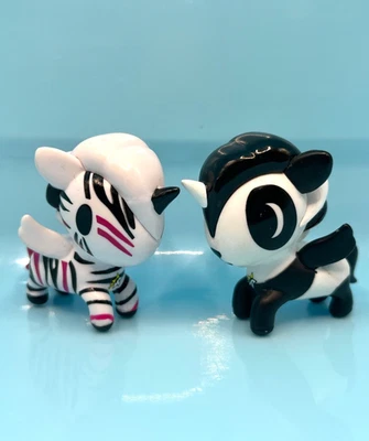 Tokidoki Unicorno Serie 2 Zamba Cebra y Bambú Negro Blanco 2" PVC Figuras de Juguete Foto 1 de 4