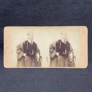STEREOVIEW - Charles Dickens in a Gurney stereoview…a seldom found image of the - Picture 1 of 4