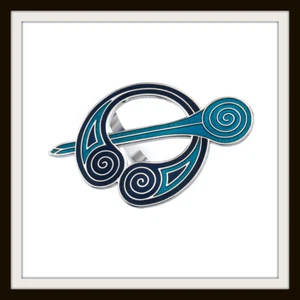 KELTISCHER SPIRALRING TÜRKIS & BLAU EMAILLE SCHAL ~ AUS MEERESEDELSTEINEN ~ - Bild 1 von 1