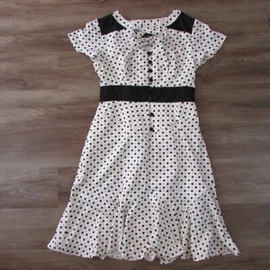 Vestido corto de fiesta de sol a lunares cuadrado blanco y negro de la colección Chadwick talla 4 - Imagen 1 de 6