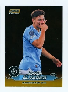2023-24 Julian Alvarez Topps Stadium Club Chrome Gold Refractor Card 32/50 - Picture 1 of 3