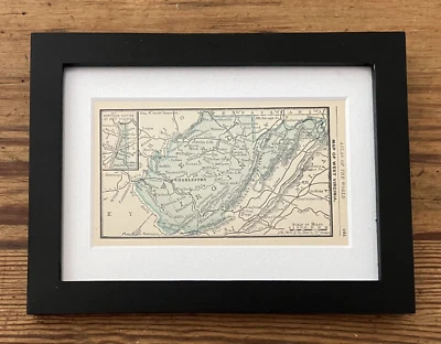 Mapa antiguo enmarcado original de Virginia Occidental de 1888 pequeño mapa de Virginia Occidental Foto 1 de 2