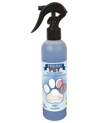 Fresh Pet Cleaner Animal Safe 250ml Ready to Spray - Baby Powder