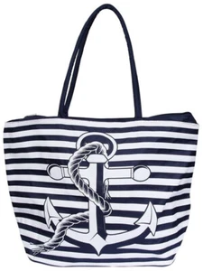 Strandtasche Tragetasche Einkaufstasche Shopper Bag XXL Beutel Maritim Anker - Bild 1 von 6