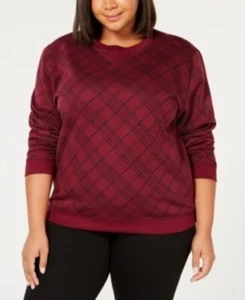 Karen Scott Plus Size Printed Crew-Neck Sweatshirt Size 1X - Picture 1 of 1
