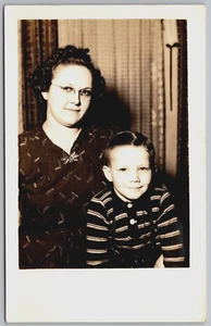 RPPC Evelyn Combs Sly Mother and Son Sonny 1940s Daughter of Clara Real Photo - Picture 1 of 2