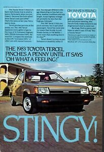 Print Ad VTG 1983 Toyota Tercel STINGY