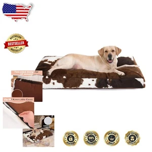 Luxurious Waterproof Faux Fur Dog Crate Bed XXL 47"x29" with Removable Cover - Picture 1 of 9