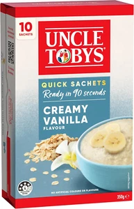 UNCLE TOBYS Oats Quick Sachets Creamy Vanilla, 10 Sachets - Picture 1 of 12