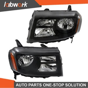 Labwork Halogen Headlights Assembly For 2012-2015 Honda Pilot Black Left+Right - Picture 1 of 18