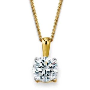 14K Yellow Gold 1 ct. t.w. Solitiare Pendant on 18'' Chain - Picture 1 of 1