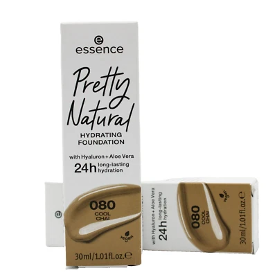 2x Essence Pretty Natural Hydrating Foundation 080 Cool Chai 30ml - NEU OVP - Bild 1 von 2