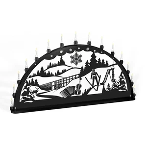 Schwibbogen Lichterbogen Vogtland Weihnachten Plauen Metall XL Außen schwarz - Bild 1 von 6