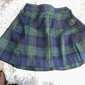 LANDS END KIDS PLAID SCHOOL SKIRT SIZE 4  - Picture 1 of 6