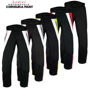 Ladies Motorbike Motorcycle Waterproof Cordura Textile Trousers Pants Armours - Picture 1 of 7