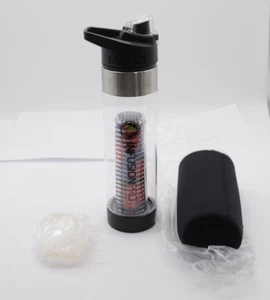 NEW Infusion Pro Spout Infuser Water Bottle Black Neoprene Sleeve 24 oz BPA Free - Picture 1 of 7