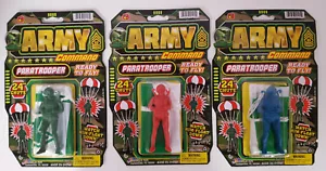 Command Paratrooper Red/Blue/Green JA-RU ARMY Man Plastic Toy with 24" Parachute - Picture 1 of 7