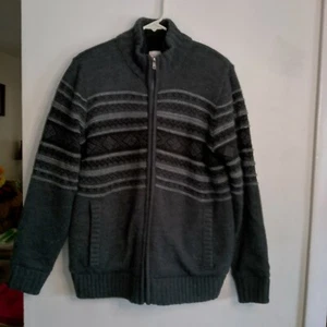 Men's Vintage Field & Stream Zip up Sweater Jacket, Berber fleece lined, Size Sm - Picture 1 of 12