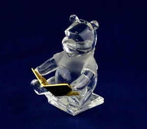 Lenox Disney Crystal Winnie the Pooh Reading with Book "Hunny Tales" Figure - Picture 1 of 4