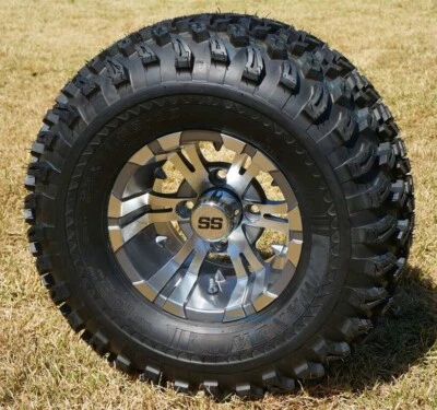 10" VAMPIRE GUNMETAL WHEELS AND 22X11-10" ALL TERRAIN TIRES COMBO - SET OF 4 - Image 1 of 4
