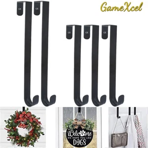 12"/15" lang über der Tür Hänger Haustür Weihnachten Kranz Metall Haken-schwarz - Bild 1 von 18