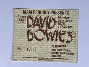 David Bowie Ticket Bingley Hall MAM Presents Stafford Original 26th June 1978 - Picture 1 of 12