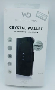 Weiße Diamanten Kristall Geldbörse für iPhone 5/5S schwarz mit Swarovski Elements. M43 - Bild 1 von 15