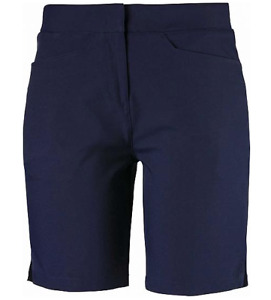 PUMA Golf Shorts Womens Medium DRYCell Pounce Bermuda UPF 50 8 Inch Navy Blue