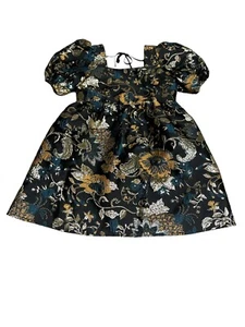 GB Mädchen Größe 6 grün Kurzarm Blumenmuster Puffy Kleid - Bild 1 von 4