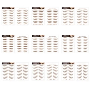 6D Eyebrow Tattoo Stickers False Eyebrows Real Waterproof Stick On Look Makeup - Picture 1 of 22