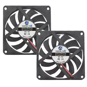 2X Lüfter Gehäuselüfter 5V 12V 24V für PC Computer 80x80x10mm 80mm leise FAN - Bild 1 von 10