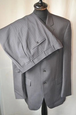 Vtg Austin Reed grey pin stripe 3 button 2 pce suit 42L W 38 L 35 mod - Image 1 of 4