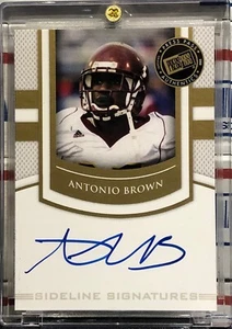 2010 PRESS PASS ANTONIO BROWN, AUTO, ROOKIE, #SS-AB, SIDELINE SIGNATURES B - Picture 1 of 2