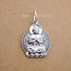 Colgante de oración colgante de plata esterlina hágalo usted mismo dije Buda Tathagata A2150-F - Imagen 1 de 4