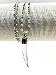Necklace w/Mini Glass Fang Bottle Pendant Necklace Perfume Women Jewelry - Picture 1 of 5