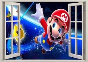 Super Smash Bros Super Mario Galaxy Window Wall Sticker 3D Poster Art Decal 186 - Picture 1 of 1
