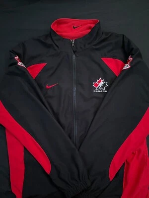 Chaqueta cortavientos vintage Nike Team Canada hockey cremallera completa talla mediana para hombre” Foto 1 de 4
